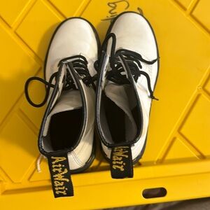 White DOC MARTENS WM 7 1460 WOMEN'S SMOOTH LEATHER LACE UP BOOTS